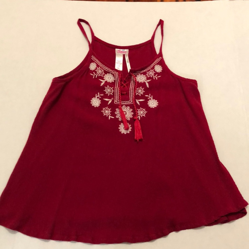Justice tank style top burgundy size youth 12